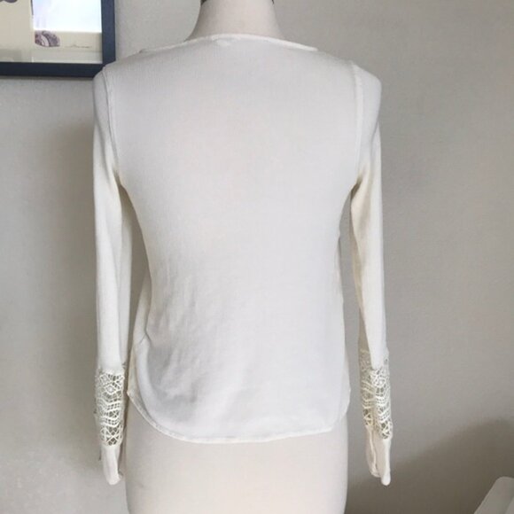 Boho Lace Detailed Cream Aeropostale Blouse - Picture 5 of 5